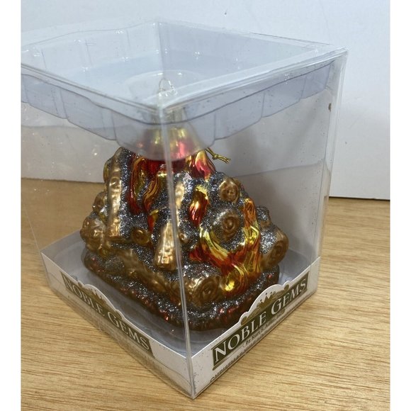 Noble Gems™ Glass Christmas Yule Log Hand Blown Glass Ornament NIB NWT - Picture 6 of 6